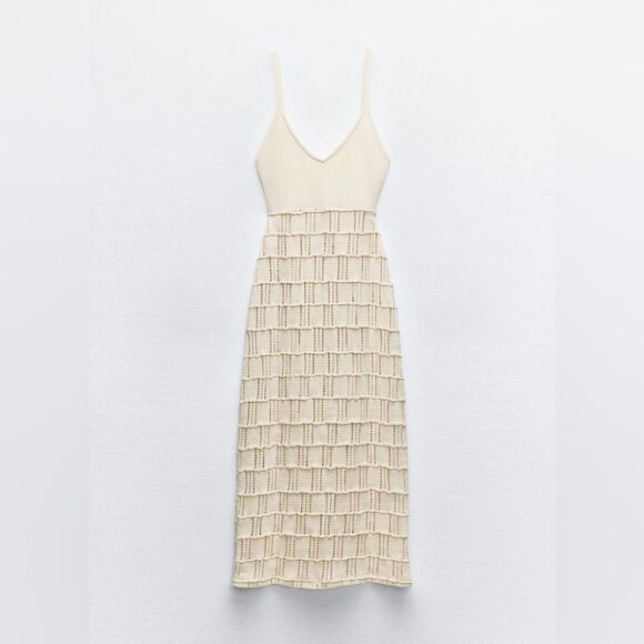 ZARA COMBINATION CROCHET DRESS - Picture 8 of 10